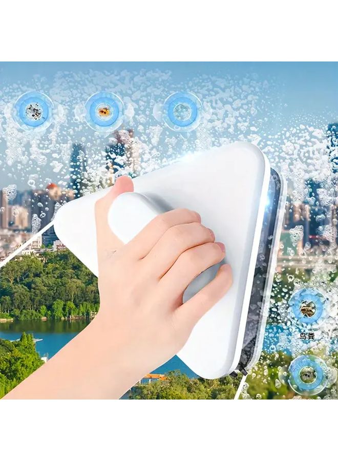 White Magnetic Glass Cleaner Double Sided Window Squeegee For High Rise Buildings - Image 4