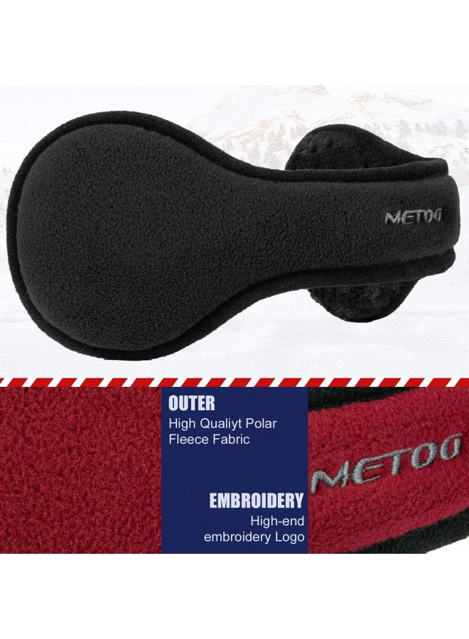 Metog Ear Warmer By Metog Gift Box Ear muffs Foldable Polar Fleece Earmuffs Black,One Size - Image 3