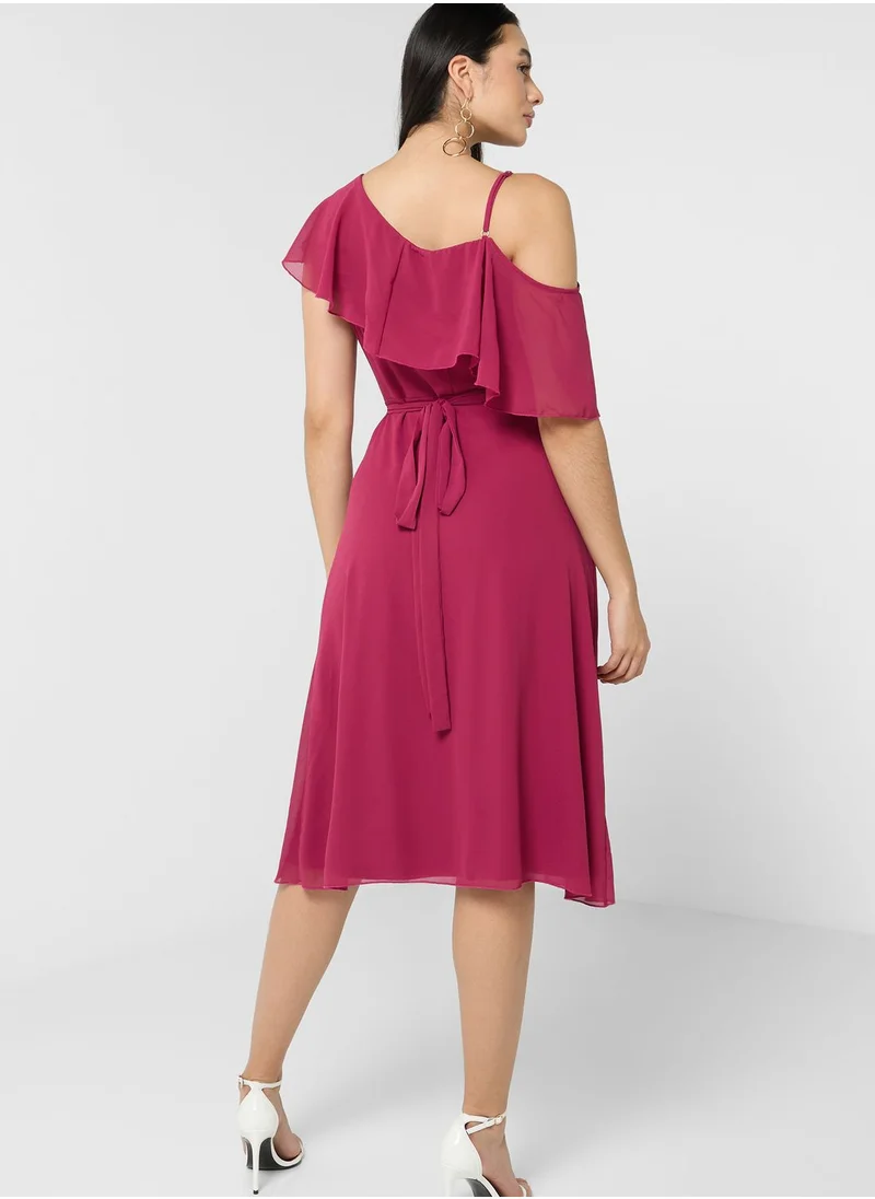 boohoo Cold Shoulder Skater Dress