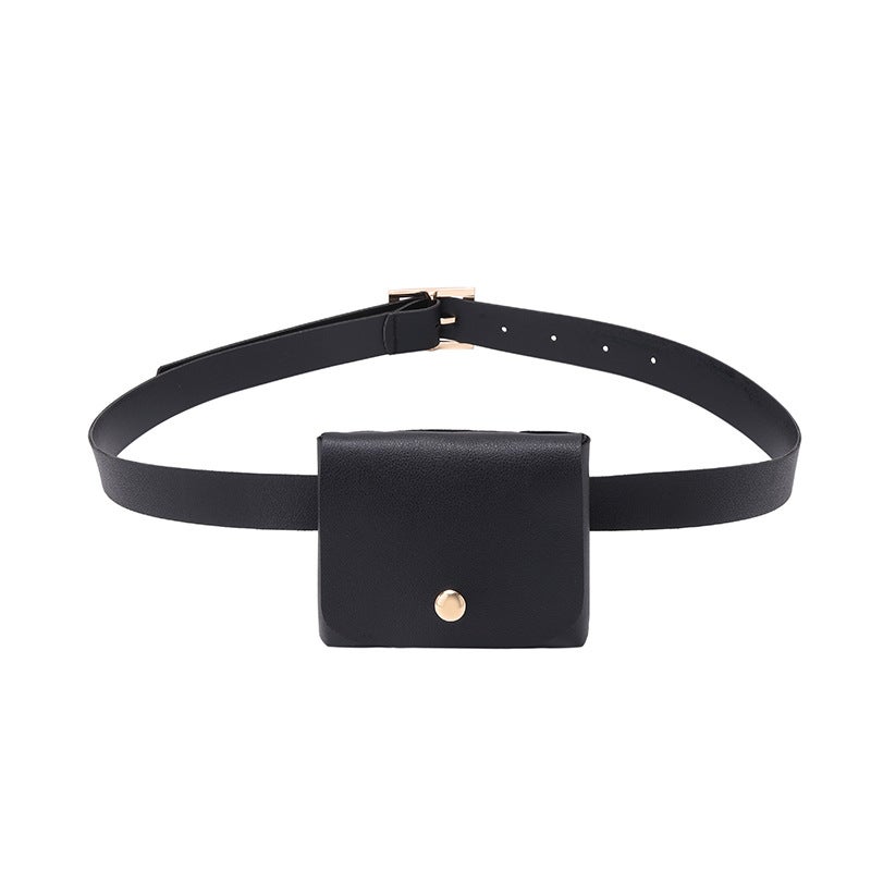 Ladies Mini Belt Bag Fashion Coin Purse Black - Image 1
