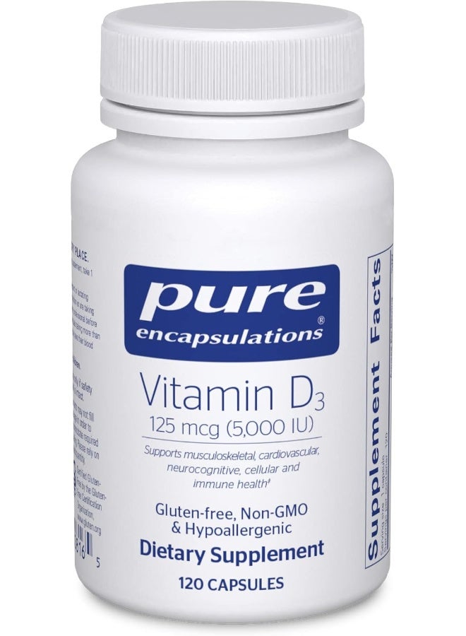 فيتامين د3 125 ميكروجرام، 5000 وحدة دولية، 120 كبسولة - Image 1