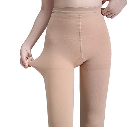 AMZAM Plus Size 3XL Medical Compression Pantyhose for Women & Men, 20-30 mmHg Graduated Compression Leggings, Opaque Footless Waist High Compression Stockings for Edema, Varicose Veins, Flight, DVT, Beige - Image 3
