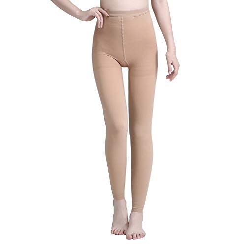 AMZAM Plus Size 3XL Medical Compression Pantyhose for Women & Men, 20-30 mmHg Graduated Compression Leggings, Opaque Footless Waist High Compression Stockings for Edema, Varicose Veins, Flight, DVT, Beige - Image 5