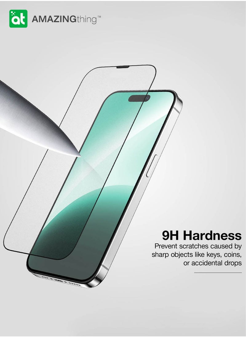AMAZINGthing Anti Glare Supreme Glass for iPhone 15 Screen Protector Tempered Glass with Titan Dust Proof Filter and Easy Install Tray - [MATTE 2.75D]  - Image 5