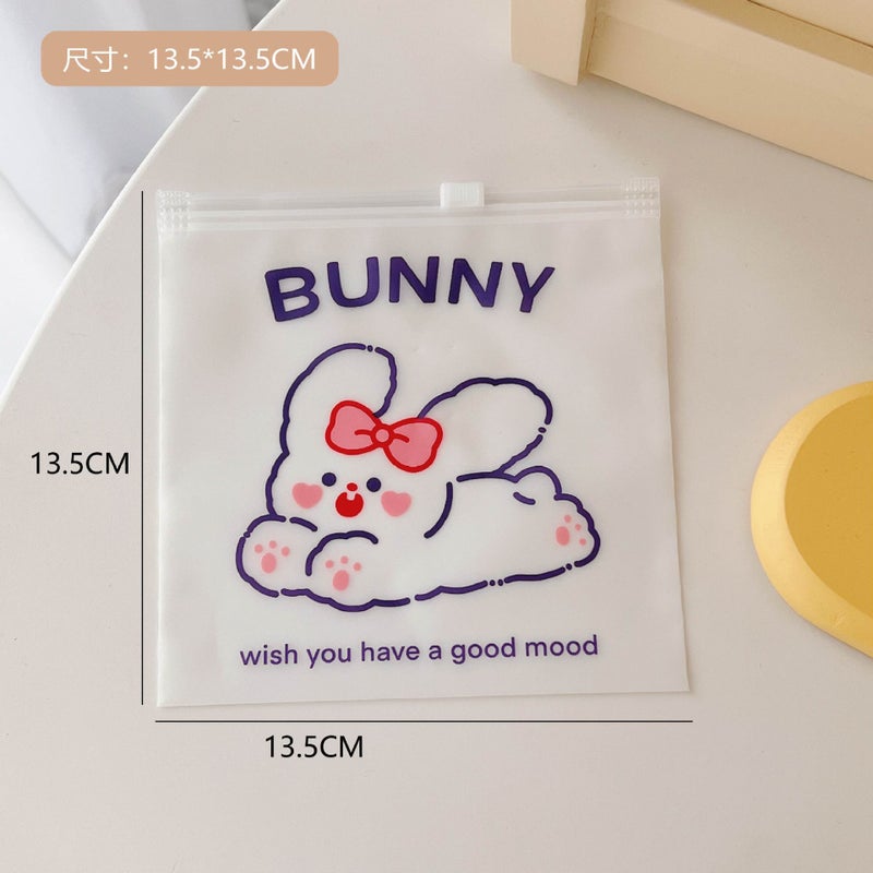 Travel Storage Bag Clothes Sealed Bag Clothes Transparent Sorting Bag for Production Luggage Classification Portable Pull Edge Bag 4# running rabbit