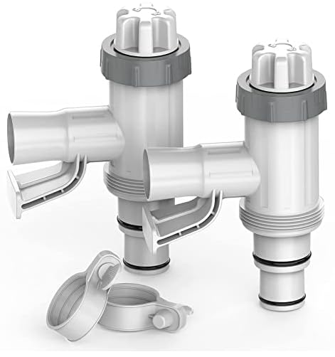 POOLHACKER [ Patented ] POOLHACKER Plunger Valve Plus with Pool Hose Adapter and Pool Pipe Holder, Pool Replacement Parts Accessories for above Ground Pool (2 Pcs) - Image 1