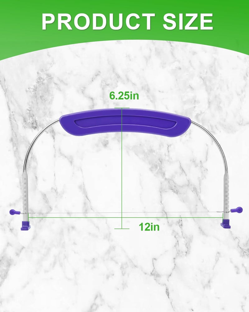 Prokitchen Adjustable Small Cake Leveler Cutter Slicer with Stainless Steel Wires and Purple Handle for Professional Baking Tools - Image 5