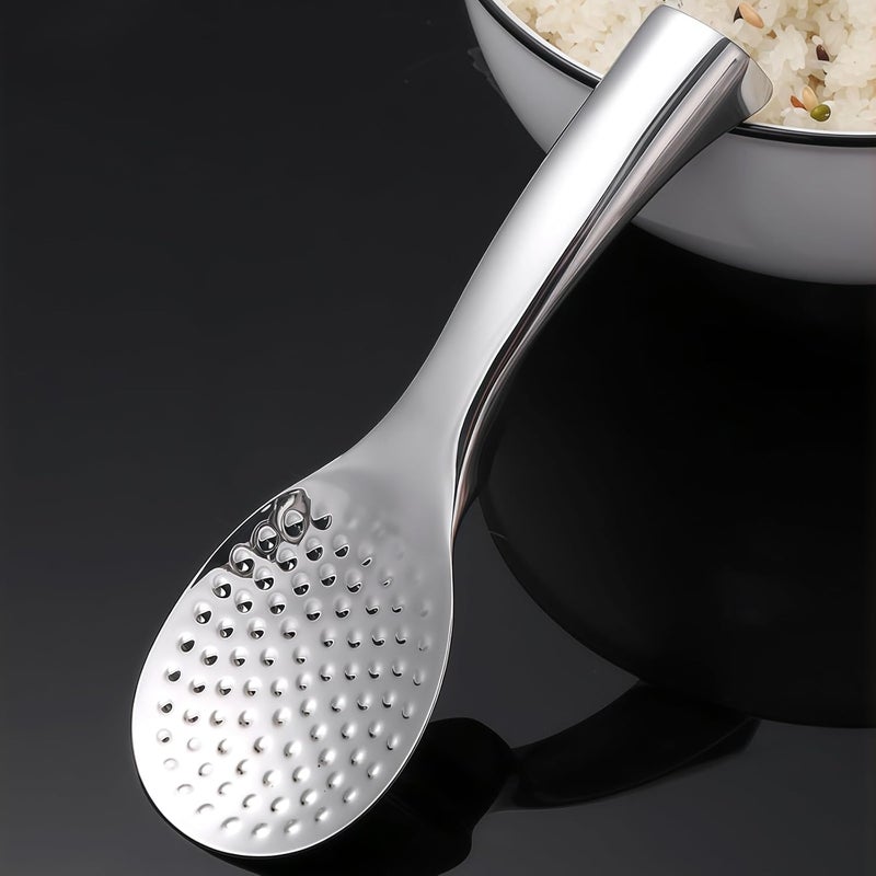 DOPMEP 18/8 Stainless Steel Rice Paddle, Non-Stick Rice Spoon, Mirror Finish, Stand-Up Design, Serving Spoon for Kitchen- 7.9-inch Long - Image 5