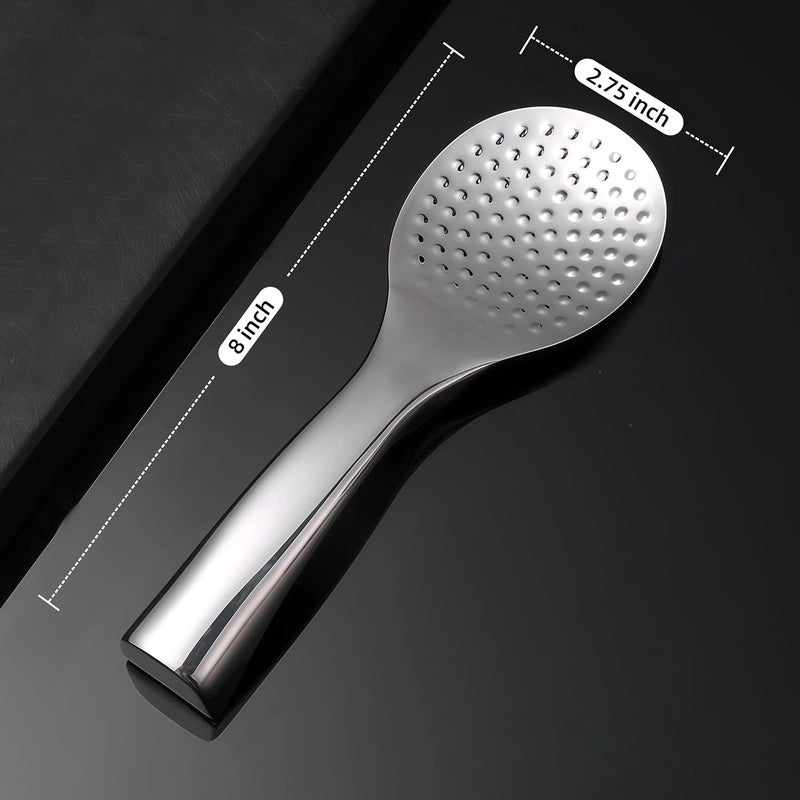 DOPMEP 18/8 Stainless Steel Rice Paddle, Non-Stick Rice Spoon, Mirror Finish, Stand-Up Design, Serving Spoon for Kitchen- 7.9-inch Long - Image 4