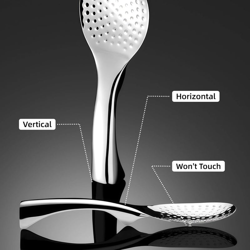 DOPMEP 18/8 Stainless Steel Rice Paddle, Non-Stick Rice Spoon, Mirror Finish, Stand-Up Design, Serving Spoon for Kitchen- 7.9-inch Long - Image 3