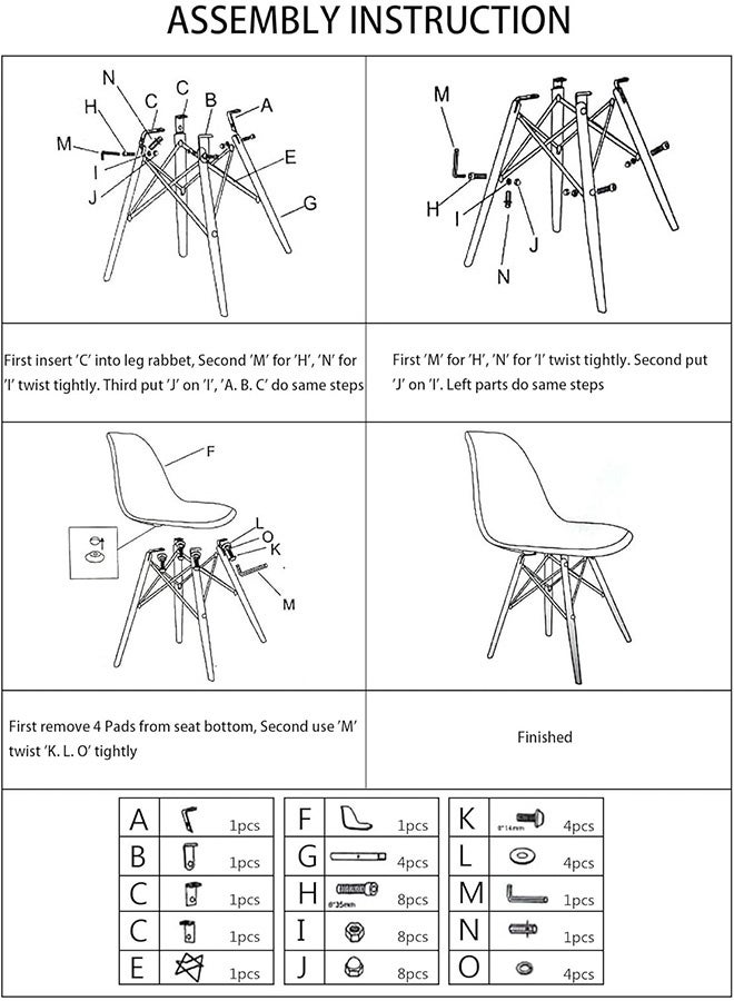 Generic Eames Style Chair with Walnut Wood Legs Eiffel Dining Room Chair - Lounge Chair Without Arms Chair  - Image 5