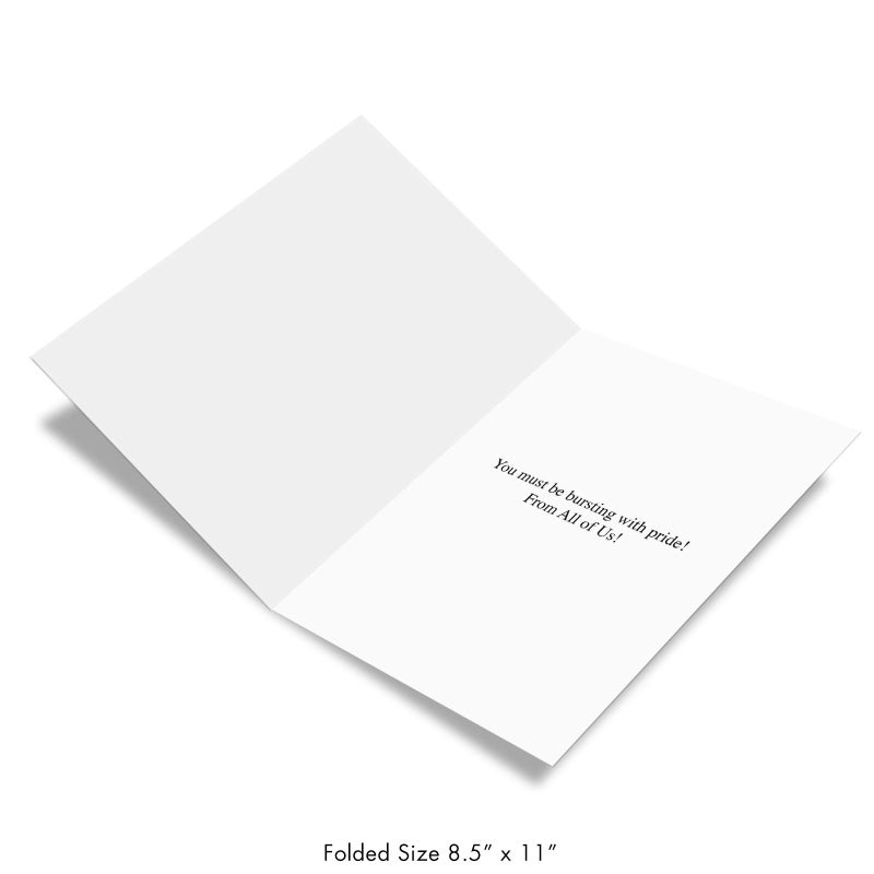 NobleWorks - 1 Jumbo Congratulations Notecard w/Envelope (Big 8.5 x 11 Inch) Colorful Recognition for Graduation, Work, Newborn Baby - Stationery From All of Us - Thumbs-Up Balloons J6341CGG-US - Image 2