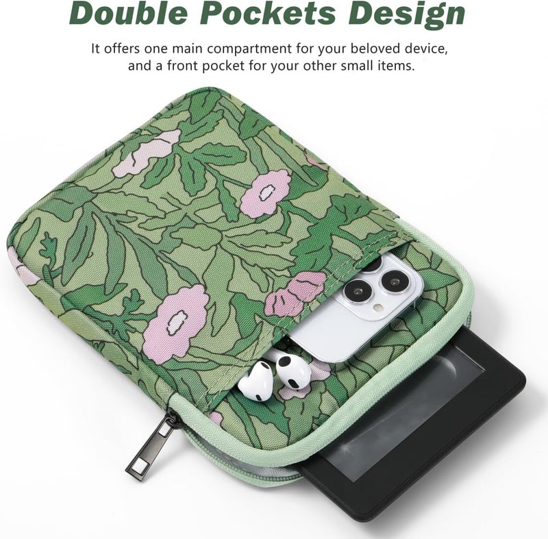Dadanism 6-7 Inch Universal Padded Sleeve for 7" Colorsoft Signature Edition eReader 2024 and 6" eReader Book, Protective Sleeve Pouch Bag Carrying Case for Kobo E-Reader, Papaver Rhoeas - Image 4