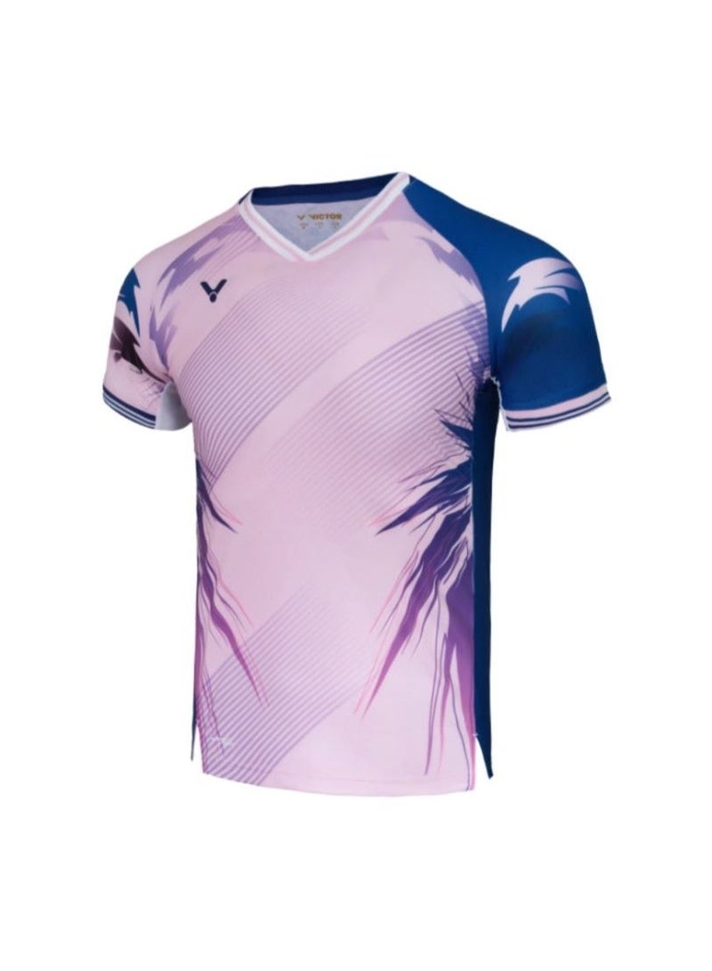 Victor Capsule Collection T-Shirt T-50007CPS, Pink/Blue - Image 1