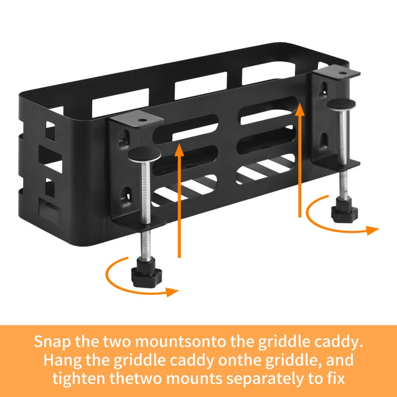 Griddle Accessories: Black 3.3×3.9×11.8Inch Thickened Iron - Huge Storage Space Paper Towel Holder & 5 Stable J-Hooks, Strong Compatibility for Outdoor Barbecues, Camping, Picnics and Barbecue Enthusi - Image 4