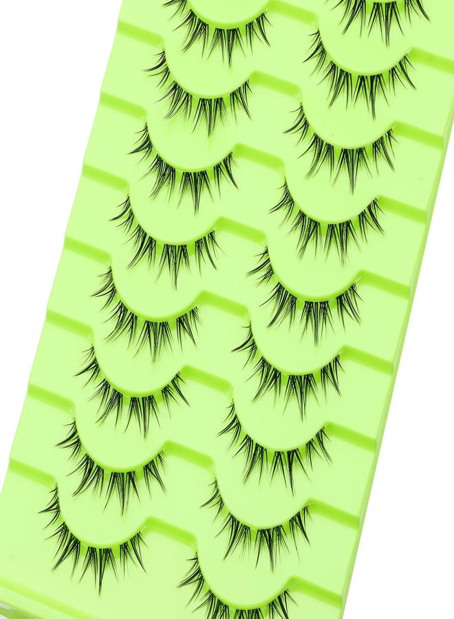 outopen Manga Lashes Natural Look Wispy Fluffy Asian Cosplay Eyelashes Spiky Japanese Anime Lashes 3D Short Fake Eyelash 10 Pairs Pack (A-Y39 | 8-12MM) - Image 4