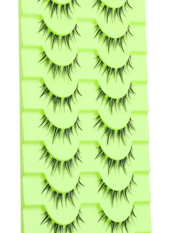 outopen Manga Lashes Natural Look Wispy Fluffy Asian Cosplay Eyelashes Spiky Japanese Anime Lashes 3D Short Fake Eyelash 10 Pairs Pack (A-Y39 | 8-12MM) - Image 5