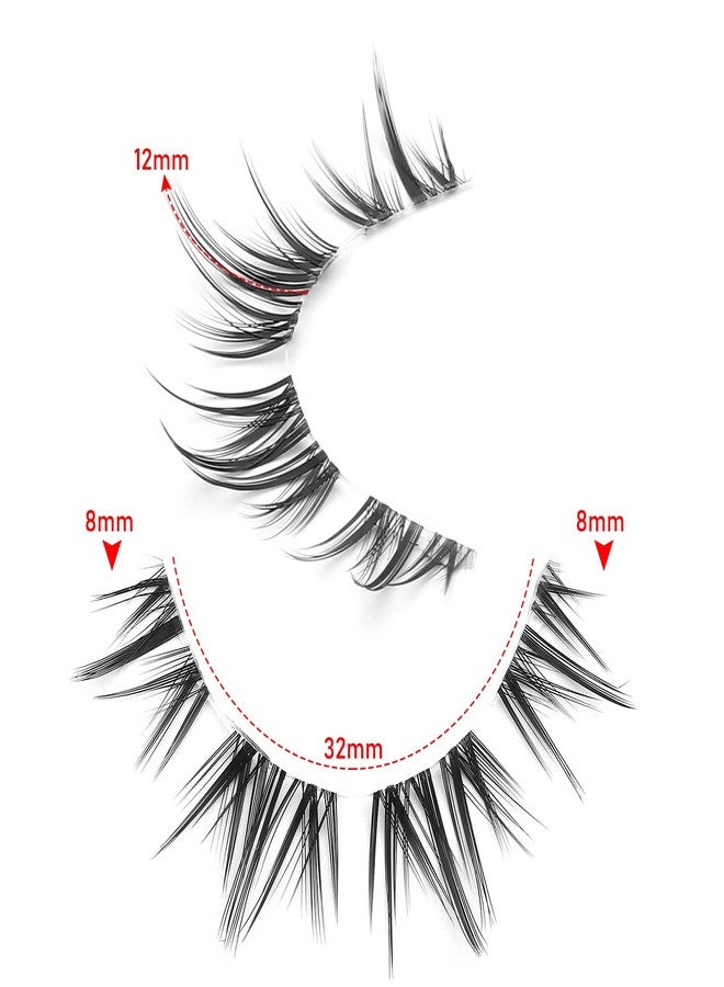 outopen Manga Lashes Natural Look Wispy Fluffy Asian Cosplay Eyelashes Spiky Japanese Anime Lashes 3D Short Fake Eyelash 10 Pairs Pack (A-Y39 | 8-12MM) - Image 2