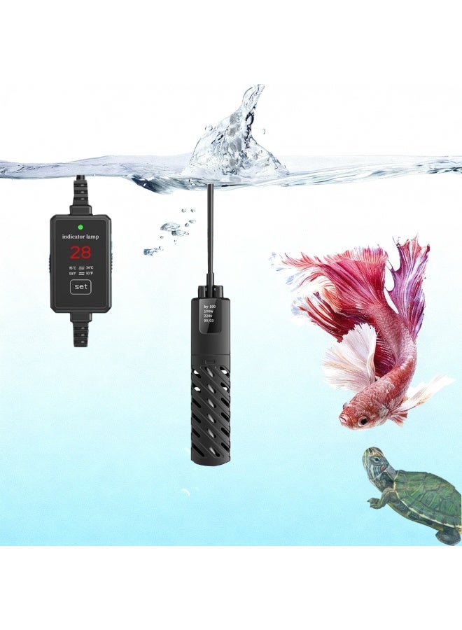 سخان مسبار مائي، 100 واط مع شاشة LCD وحماية من ارتفاع درجة الحرارة، متحكم حراري خارجي تلقائي لسخان مياه مالحة وعذبة.