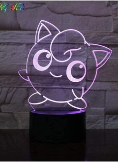 3D Illusion Lamp LED Night Light Jigglypuff Shape Cot Atmosphere Colorful Child Holiday Best Birthday Gifts for Kids