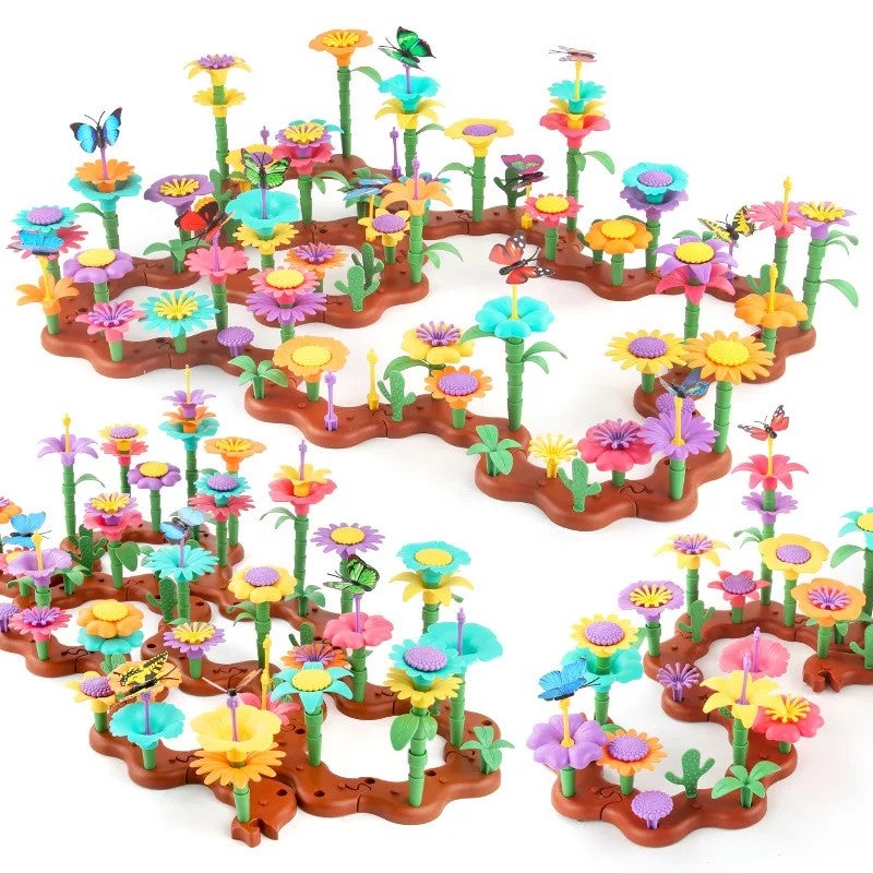 Y&D New Construction DIY Block Set: Flower Garden Building Toys for Kids & Toddlers - STEM Educational Stacking Fun! - Image 2
