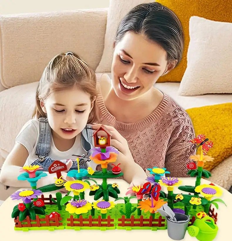 Y&D New Construction DIY Block Set: Flower Garden Building Toys for Kids & Toddlers - STEM Educational Stacking Fun! - Image 3