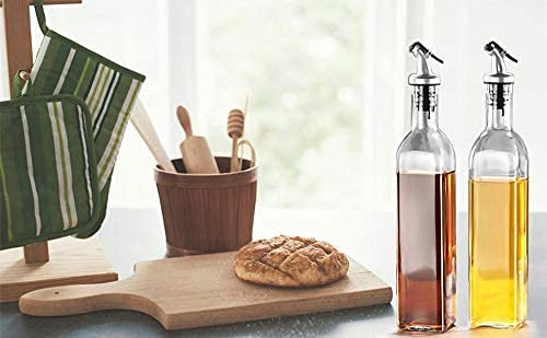 Golden Bird Golden Bird International 500 ml Oil DispenserVinegar Cruet Bottle Air Tight Salad Dressing Cruet Glass Oil Bottle Clear 2 - Image 2