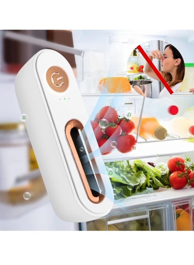 Mini USB Fridge Deodorizer, Portable Rechargeable Refrigerator Deodorizer Reusable, Lasts Nature Refrigerator Deodorizer, Multipurpose Refrigerator Odor Eliminator for Fridge, Car, Closet, Wardrobe - Image 1
