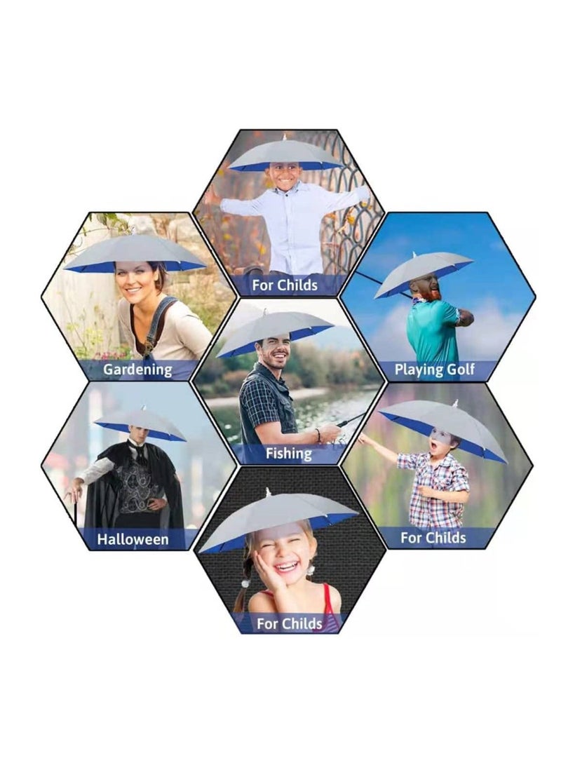 Foldable Nylon Fabric Head Umbrella Hat Fishing Camping Headwear For Outdoor Activities And Sunlight UV Protection Hands Free Elastic Waterproof Folding Headband Cap - Image 4