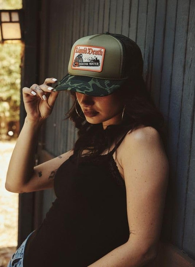 AMERICAN NEEDLE Unisex Liquid Death Mallard Foamy Adjustable Snapback Baseball Hat (24011A-LDEATH-OLIV) - Image 5