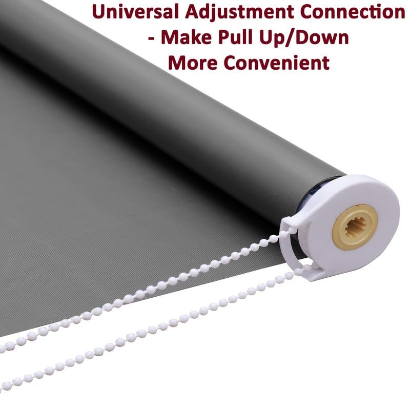 GREEN DECOR -Roller Blinds 300 GSM Polyester Fabric Waterproof & Sun Blockage Corded Roll Up and Down Blinds Curtains for Window, Door, Balcony (Grey Color 2.5 X 7 Feet, Pack of 1 Piece) - Image 2