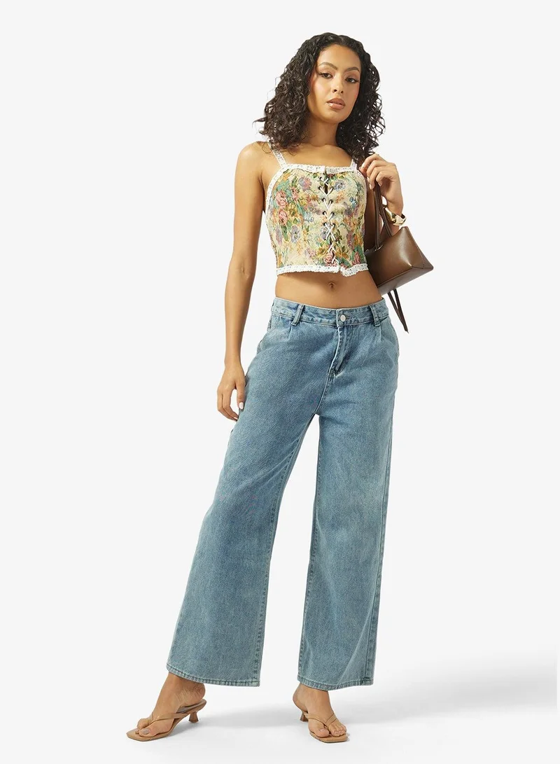 Ginger  Mid Rise Straight Fit Jeans for Women | Best Price UAE