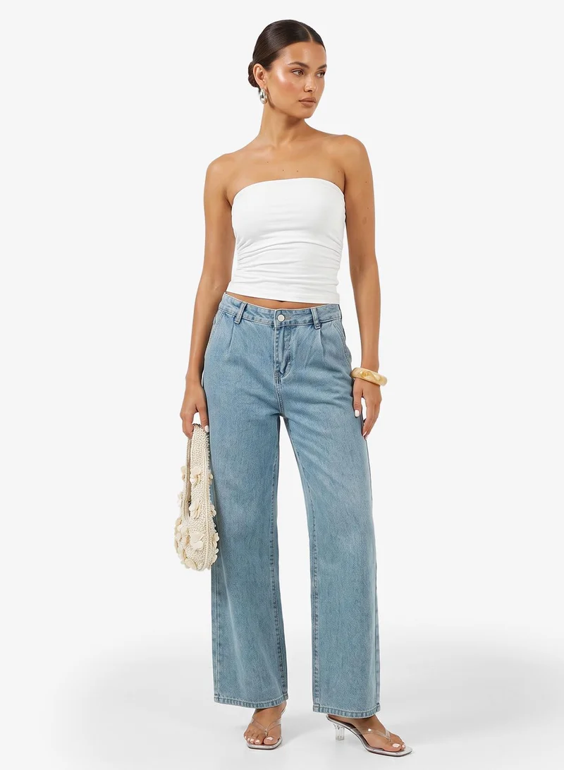 Mid Rise Straight Fit Jeans