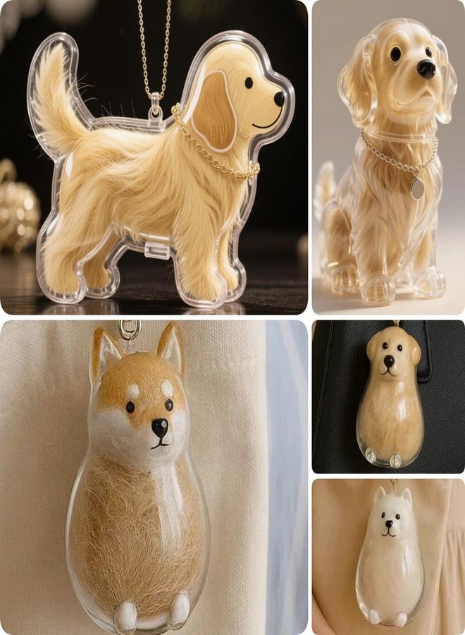 Dog Hair Collector Keychain Charm Memorial Storage Box, Dog Shape Pet Hair Memorial Bottle, DIY Pet Furs Collection Capsules, Pet Hair Ashes Keepsake (Samoyed) - Image 4