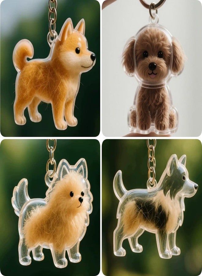 Dog Hair Collector Keychain Charm Memorial Storage Box, Dog Shape Pet Hair Memorial Bottle, DIY Pet Furs Collection Capsules, Pet Hair Ashes Keepsake (Samoyed) - Image 5