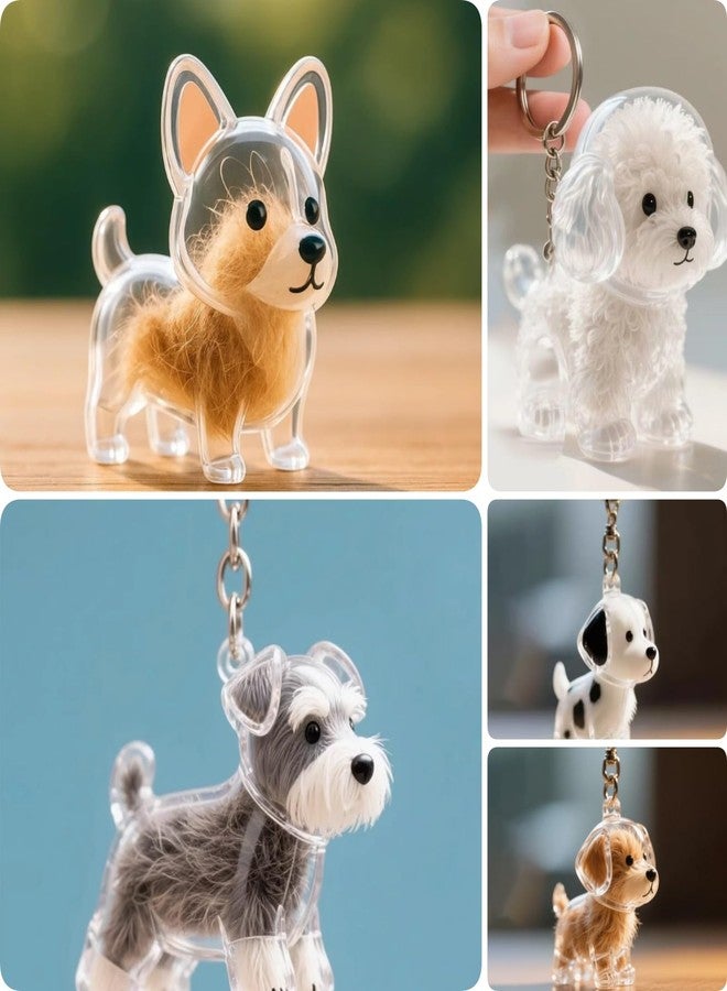 Dog Hair Collector Keychain Charm Memorial Storage Box, Dog Shape Pet Hair Memorial Bottle, DIY Pet Furs Collection Capsules, Pet Hair Ashes Keepsake (Samoyed) - Image 3