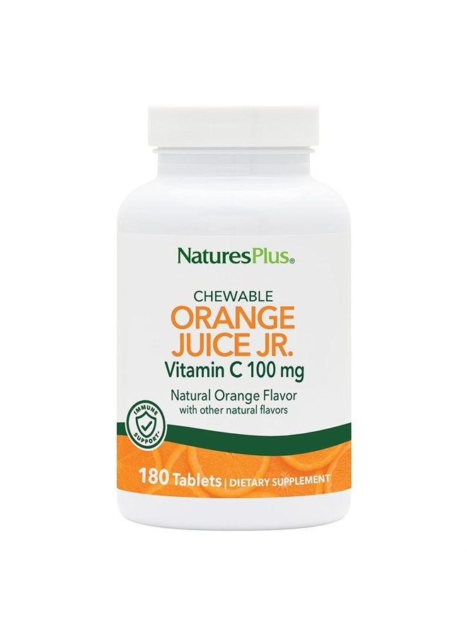 Nature's Plus فيتامين سي القابل للمضغ بنكهة عصير البرتقال - 100 ملغ - 180 قرص - Image 1
