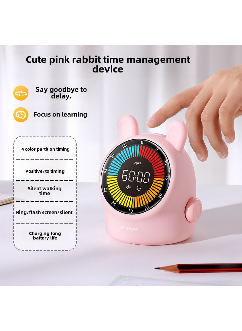 Generic - Visual Timer for Studious Kids Cute pink rabbit [timing★Alarm clock 2-in-1] walking silent | Precise timing ultra-long battery life - Image 1
