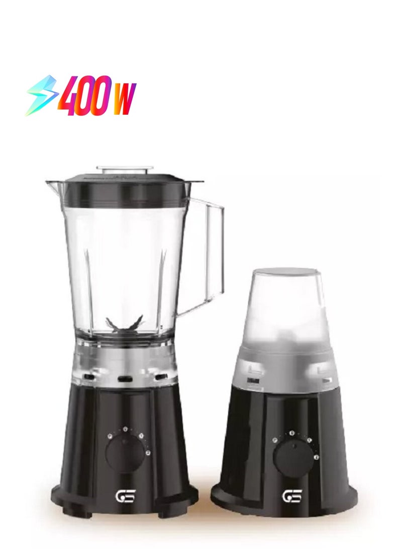 جنرال سوبريم خلاط بسعة 1.2 لتر، قدرة 400 واط، مع مطحنة، اسود