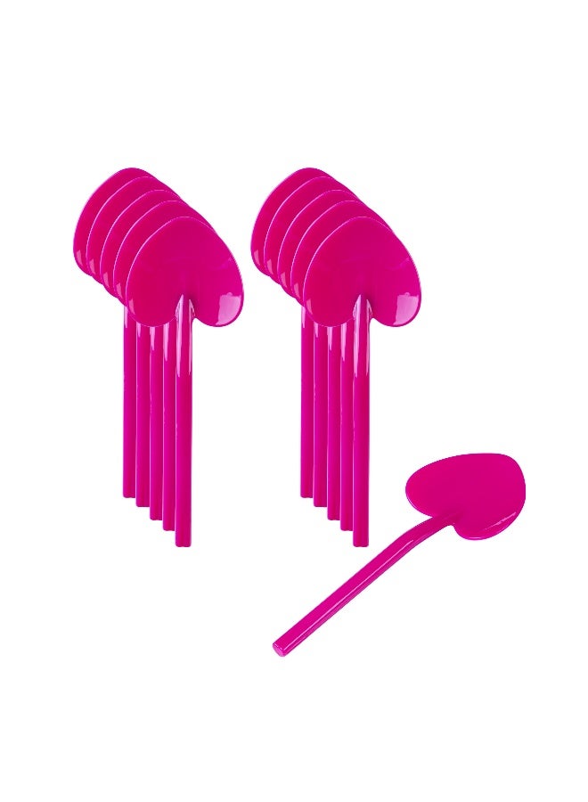 Restaurantware 3.5 Inch x 1.3 Inch Heart Spoons, 500 Disposable Mini Plastic Spoons - Heart-Shaped, For Desserts, Magenta Plastic Tasting Spoons, For Parties Or Events, - Image 2