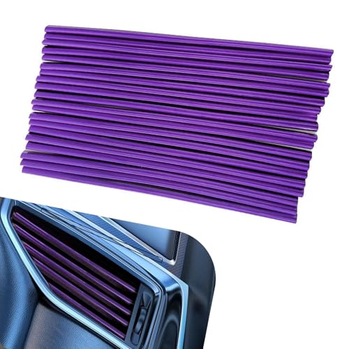 winterrock 20PCS Car Air Conditioner Decoration Strip Waterproof Car Air Vent Outlet Trim Flexible Bendable Air Conditioner Vent Trim Suitable for Most Vehicle Car Interior Accessories Purple - Image 1