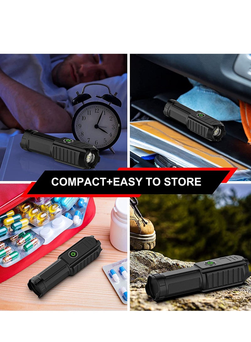 2 Pack Usb Rechargeable Flashlight Small  Bright Led Mini Flashlights, High Lumens, 4 Modes, Zoomable, The Size Of Pocket Gifts For Kids - Image 4