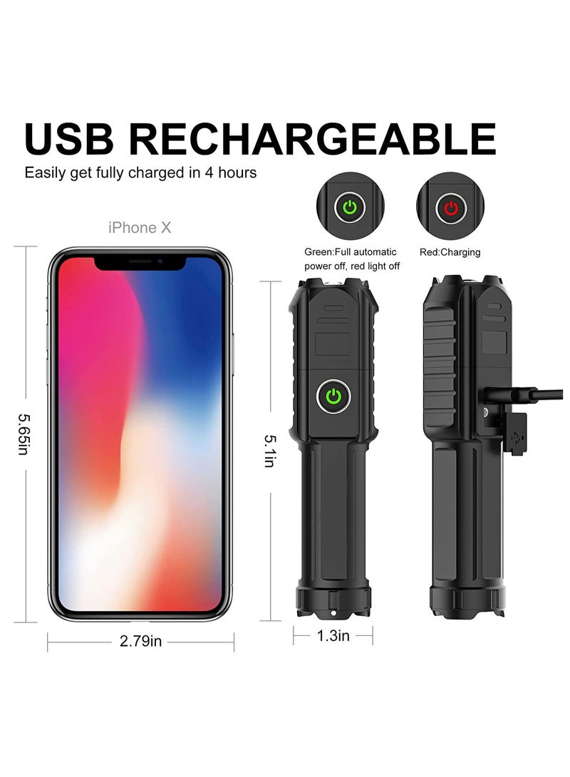 2 Pack Usb Rechargeable Flashlight Small  Bright Led Mini Flashlights, High Lumens, 4 Modes, Zoomable, The Size Of Pocket Gifts For Kids - Image 3