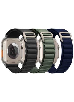 CATANES 3 Pack Alpine Loop Band For Apple Watch Band 49mm/45mm/44mm/42mm Nylon Woven Sport Strap Compatible with iWatch Series Ultra2/Ultra/8/7/SE/6/5/4/3/2/1 Adjustable with Metal G-Hook Strap  - Image 2