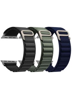 CATANES 3 Pack Alpine Loop Band For Apple Watch Band 49mm/45mm/44mm/42mm Nylon Woven Sport Strap Compatible with iWatch Series Ultra2/Ultra/8/7/SE/6/5/4/3/2/1 Adjustable with Metal G-Hook Strap  - Image 3