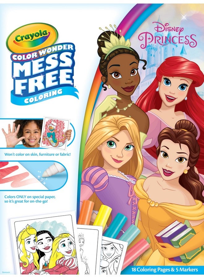 Crayola Wonder Disney Princess Pages Mess Free Coloring, Gift for Kids, Age 3, 4, 5, 6 - Image 1
