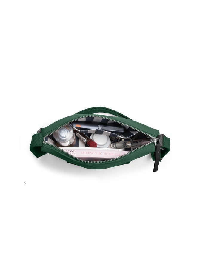 دايلي أوبجيكتز حقيبة كتف رفيعة من DailyObjects للنساء والفتيات | قماش قطني متين مع جيب داخلي | محفظة أنيقة للنساء | إغلاق بسحاب وحزام قابل للتعديل - أخضر - Image 4