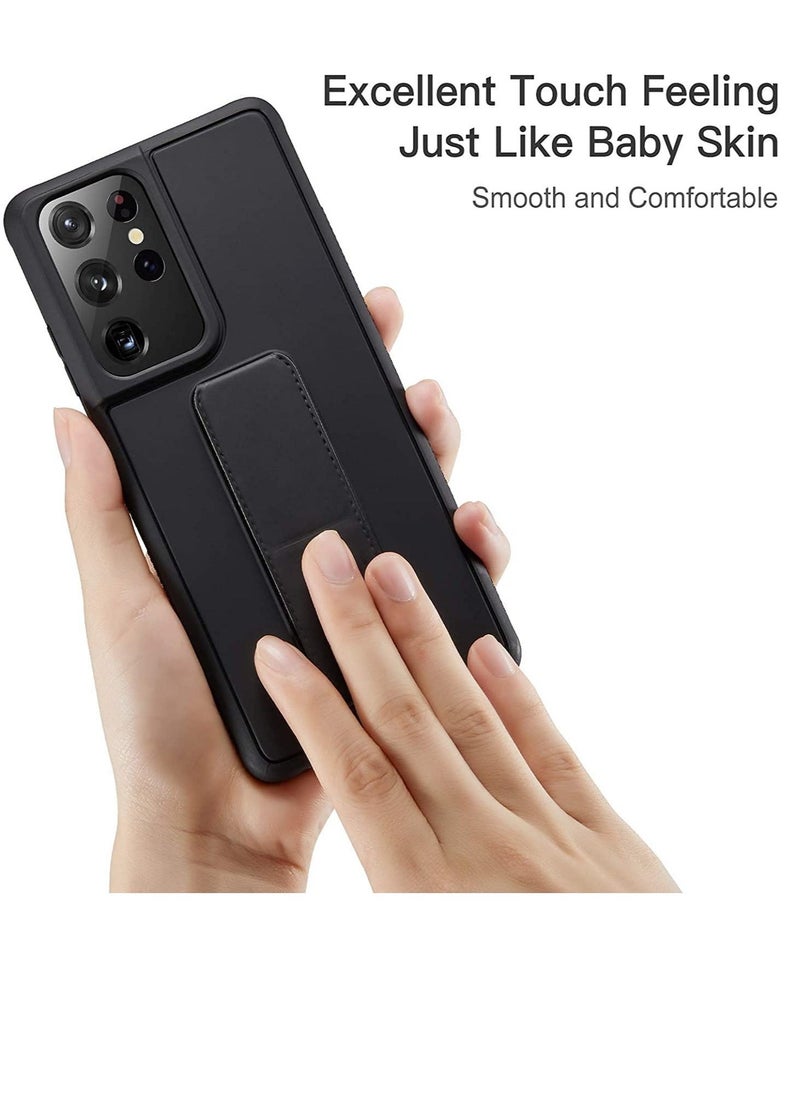 Raxoom Compatible with Samsung Galaxy S22 Plus Slim Hard Silicone Gel Rubber Premium TPU Fold-able Magnetic Kickstand - Image 2