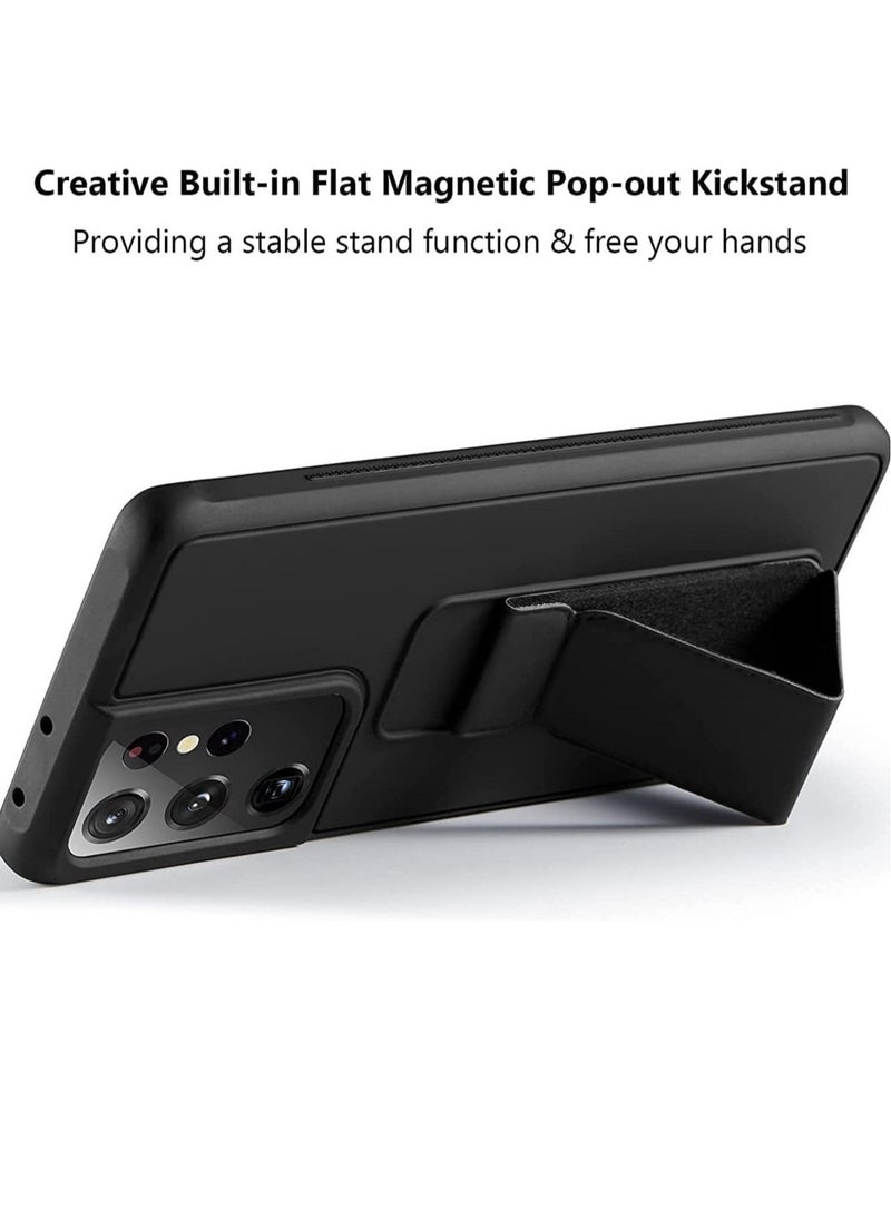 Raxoom Compatible with Samsung Galaxy S22 Plus Slim Hard Silicone Gel Rubber Premium TPU Fold-able Magnetic Kickstand - Image 3