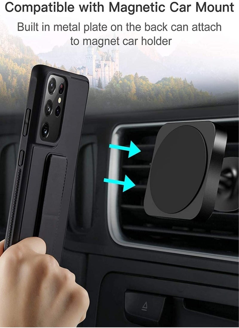 Raxoom Compatible with Samsung Galaxy S22 Plus Slim Hard Silicone Gel Rubber Premium TPU Fold-able Magnetic Kickstand - Image 4